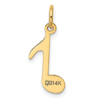 14k Yellow Gold Polished Musical Note Charm XAC927