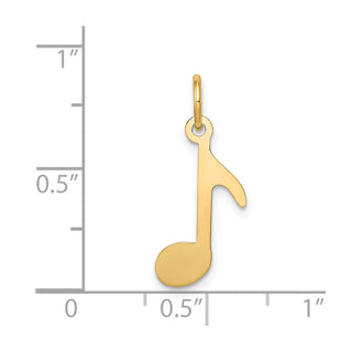 14k Yellow Gold Polished Musical Note Charm XAC927
