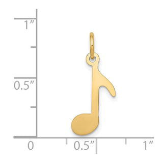 14k Yellow Gold Polished Musical Note Charm XAC927