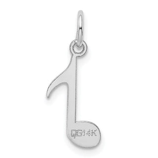 14k White Gold Polished Musical Note Charm XAC928