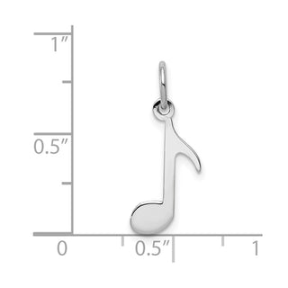 14k White Gold Polished Musical Note Charm XAC928
