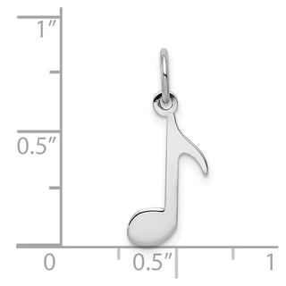 14k White Gold Polished Musical Note Charm XAC928