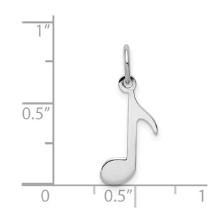 14k White Gold Polished Musical Note Charm XAC928