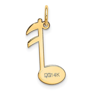 14k Yellow Gold Polished Musical Note Charm XAC929