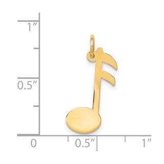 14k Yellow Gold Polished Musical Note Charm XAC929