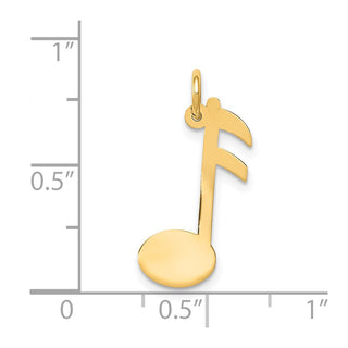 14k Yellow Gold Polished Musical Note Charm XAC929
