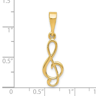 14k Yellow Gold Treble Clef Charm XAC931