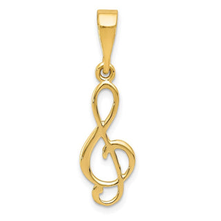 14k Yellow Gold Treble Clef Charm XAC931