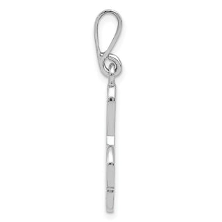14k White Gold Treble Clef Pendant XAC932