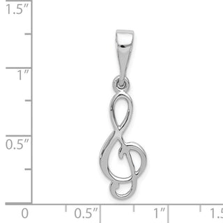14k White Gold Treble Clef Pendant XAC932