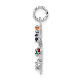 14k White Gold Artist Palette With CZ Charm