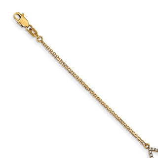 7"+1" 14k Yellow Gold A Diamond & Sapphire Evil Eye Bracelet