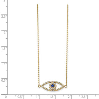 7"+1" 14k Yellow Gold VS Diamond & Sapphire Evil Eye Bracelet
