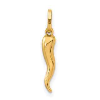 14k Yellow Gold 3D Italian Horn Charm XCH118