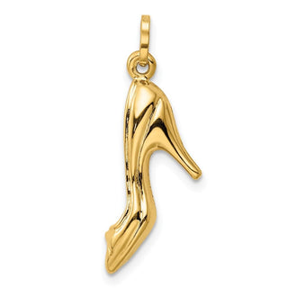 14k Yellow Gold 3D High Heel Shoe Charm