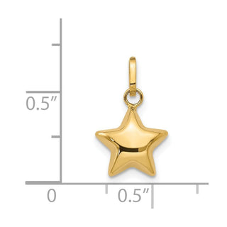 14k Yellow Gold 3D Puffed Star Charm XCH156