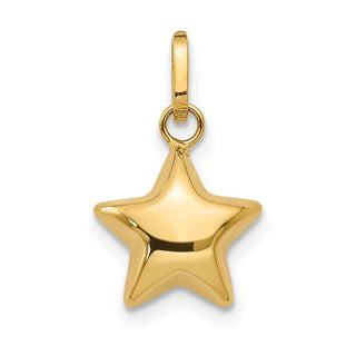 14k Yellow Gold 3D Puffed Star Charm XCH156