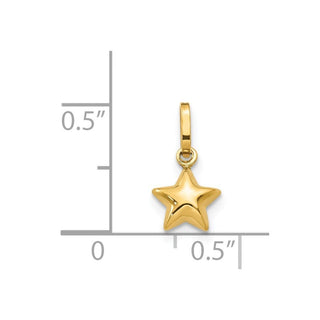 14k Yellow Gold 3D Puffed Star Charm XCH157