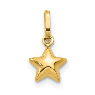 14k Yellow Gold 3D Puffed Star Charm XCH157