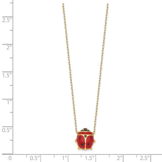 14k Yellow Gold Enameled Ladybug Necklace