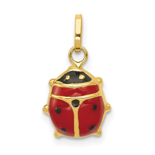 14k Yellow Gold Red Enameled Ladybug Charm