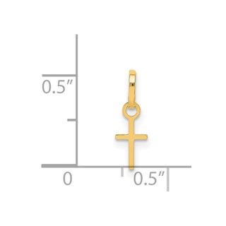 14K Yellow Gold Tiny Cross Charm XCH233