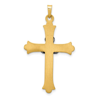 14k Yellow and White Gold Claddagh Cross Pendant XCH273