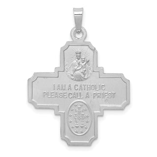 14k White Gold Four Way Medal Pendant XCH319