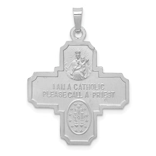 14k White Gold Four Way Medal Pendant XCH319
