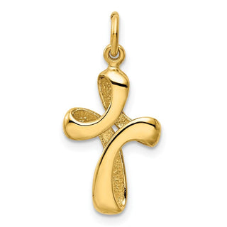 14K Yellow Gold Polished Cross Charm XCH326