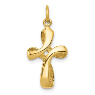 14K Yellow Gold Polished Cross Charm XCH326