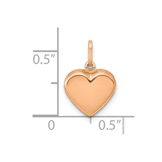 14K Rose Gold Polished 3-D Heart Charm XCH352R