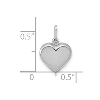 14K White Gold Polished 3-D Heart Charm