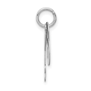 14k White Gold Polished Lock and Key Charm