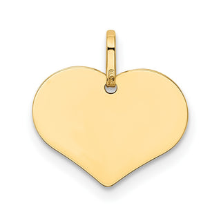 14k Yellow Gold Polished Heart Shaped Disc Charm XCH94