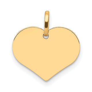 14k Yellow Gold Polished Heart Shaped Disc Charm XCH94