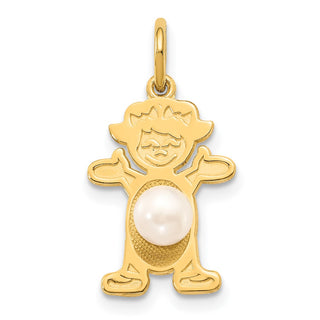 14K Yellow Gold Girl 4mm Freshwater Cultured Pearl-June Pendant