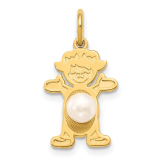 14K Yellow Gold Girl 4mm Freshwater Cultured Pearl-June Pendant