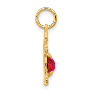 14k Yellow Gold Girl 6x4 Oval Genuine Ruby-July Pendant