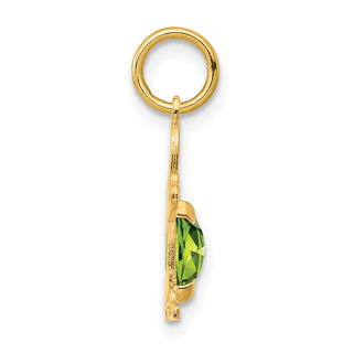 14k Yellow Gold Boy 6x4 Oval Genuine Peridot-August Pendant