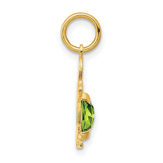 14k Yellow Gold Boy 6x4 Oval Genuine Peridot-August Pendant