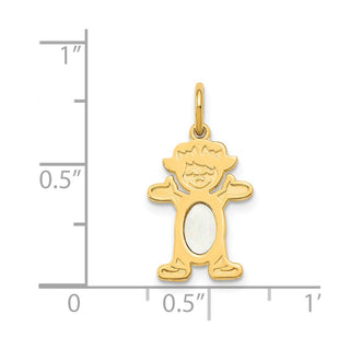 14k Yellow Gold Girl 6x4 Oval Genuine Opal-October Pendant