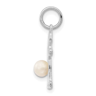 14K White Gold Girl 4mm Freshwater Cultured Pearl-June Charm