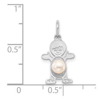 14K White Gold Boy 4mm Freshwater Cultured Pearl-June Charm