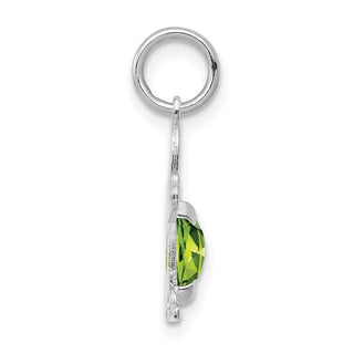 14K White Gold Boy 6x4 Oval Genuine Peridot-August Pendant