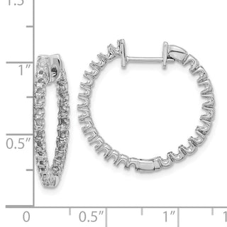 14k White Gold 26mm A Diamond Hinged Hoop Earrings