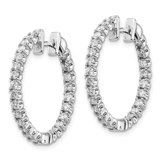 14k White Gold 26mm A Diamond Hinged Hoop Earrings
