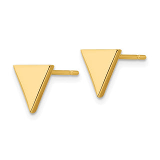 14k Yellow Gold 8mm Triangle Stud Earrings