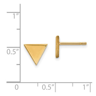 14k Yellow Gold 8mm Triangle Stud Earrings