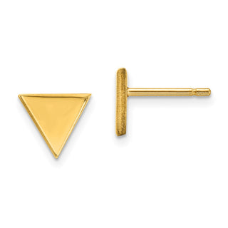 14k Yellow Gold 8mm Triangle Stud Earrings